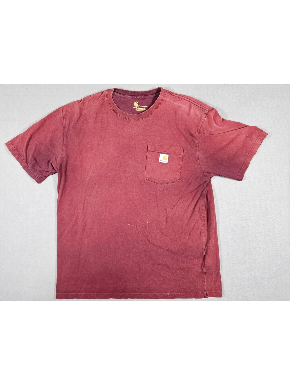 Carhartt Men L Red 100% Cotton Pocket T-Shirt Loose Fit